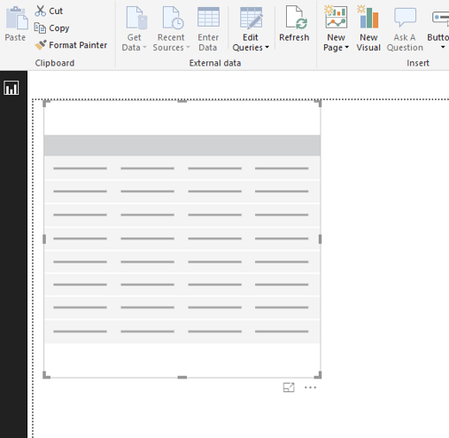 power bi show in tabular form