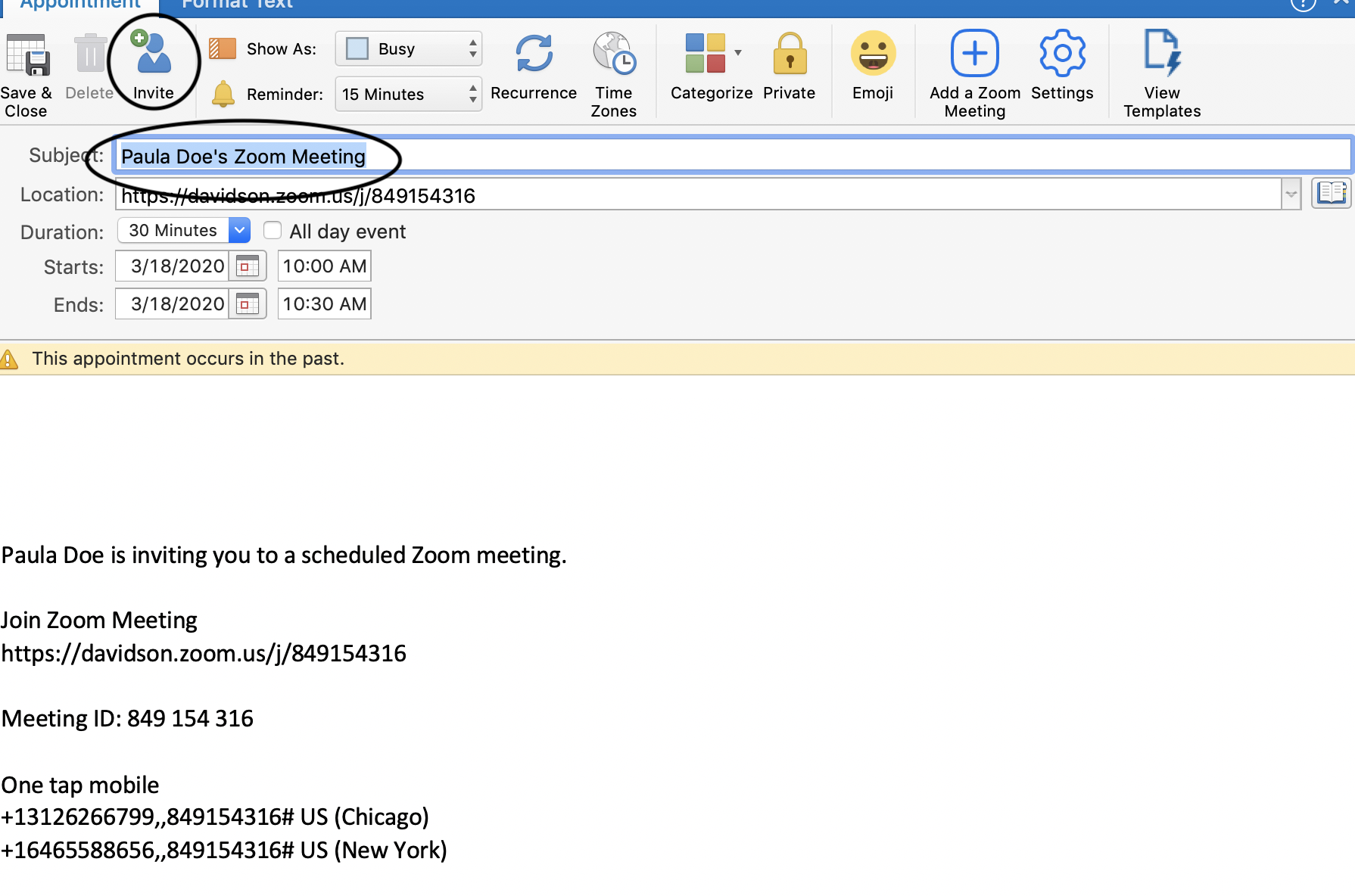 Add a Zoom Meeting to your calendar event with the Outlook Zoom AddIn